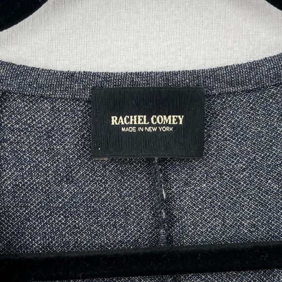 RACHEL COMEY Frances Top Womens 2 Navy Clarion Textured Wrap Long Sleeve Blouse - Picture 10 of 16